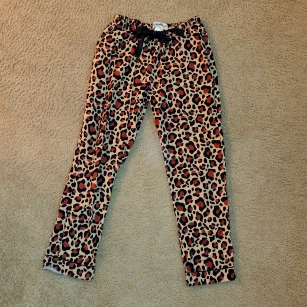 Fuzzy Leopard PJ pants